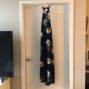 Navy floral maxi dress